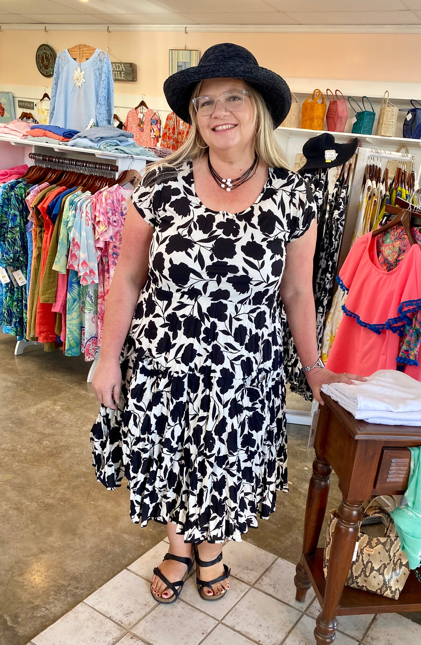 Dress Addict Black and White Floral Dress